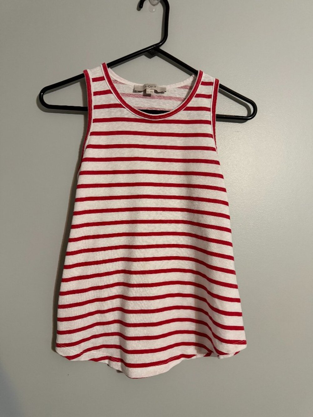 LOFT Sleeveless Striped Top Women's Small Red White Stripe Tank